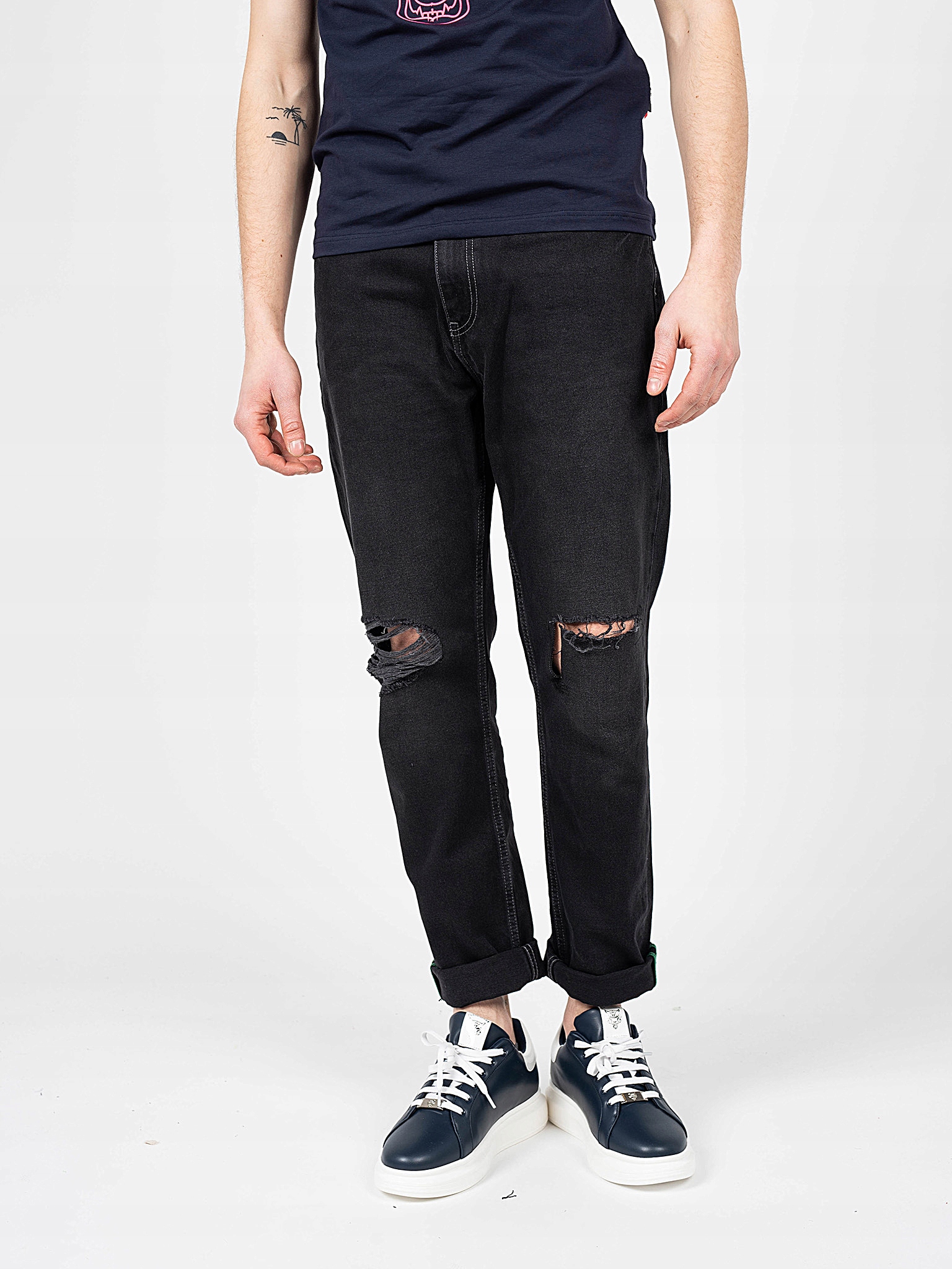 Pánské džíny Tommy Jeans Dad Jean Černé Díry W31 L34