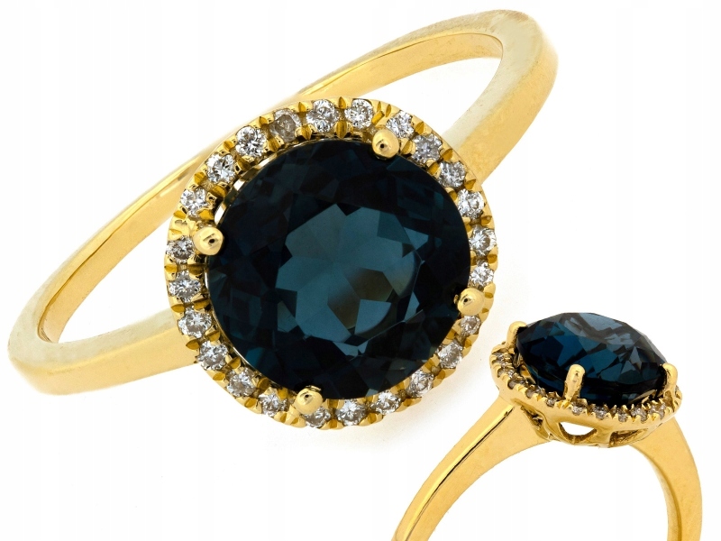 Zlatý prstýnek 585 14 kt s topazem a brilianty 0.08 ct 2.48 g jako dárek