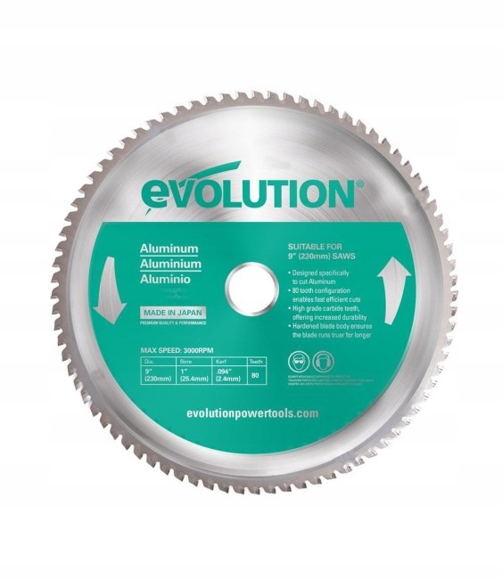 Piła Tct do aluminium Evolution 230mm 80z