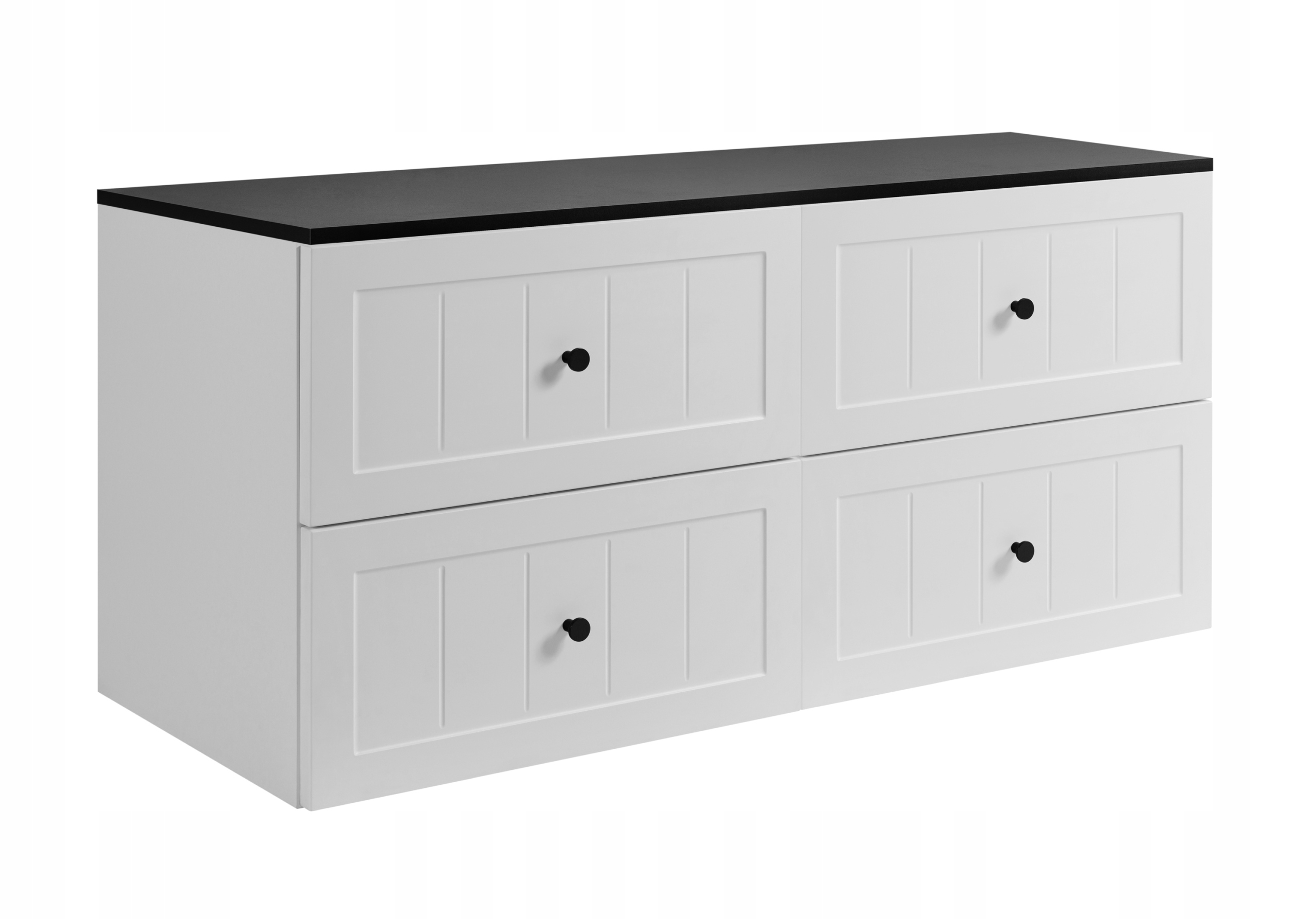 Koupelnová skříňka Pod Umyvadlo 120 bílá černá Frézovaná čela Mdf knoflíky