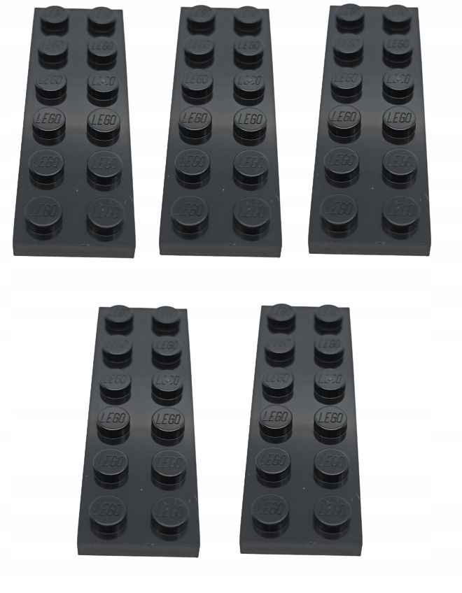 

Lego Płytka 2X6 Czarny 379526 3795 5 Szt