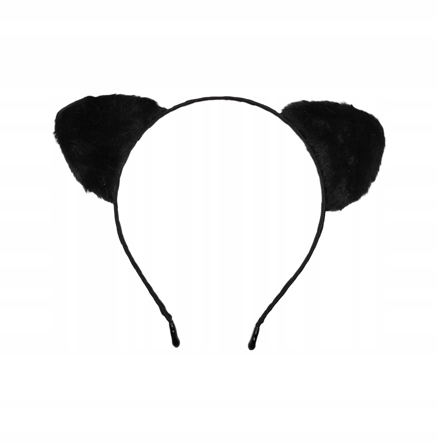 

Opaska Do Włosów Kocie Uszy Kotek Futerko Czarna