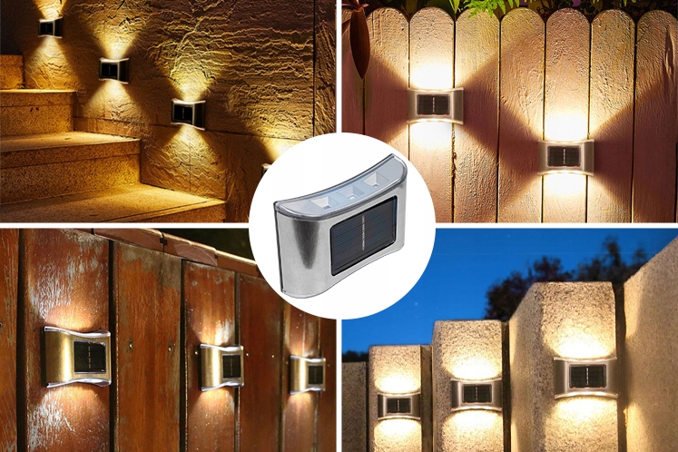 2xLAMPA SOLARNA LED ELEWACYJNA ŚCIENNA KINKIET LED Rodzaj gwintu zintegrowane źródło LED