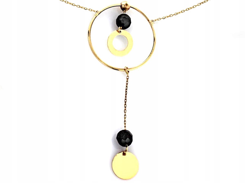 

Złoty Naszyjnik 585 Krawatka Kółko Z Cyrkoniami