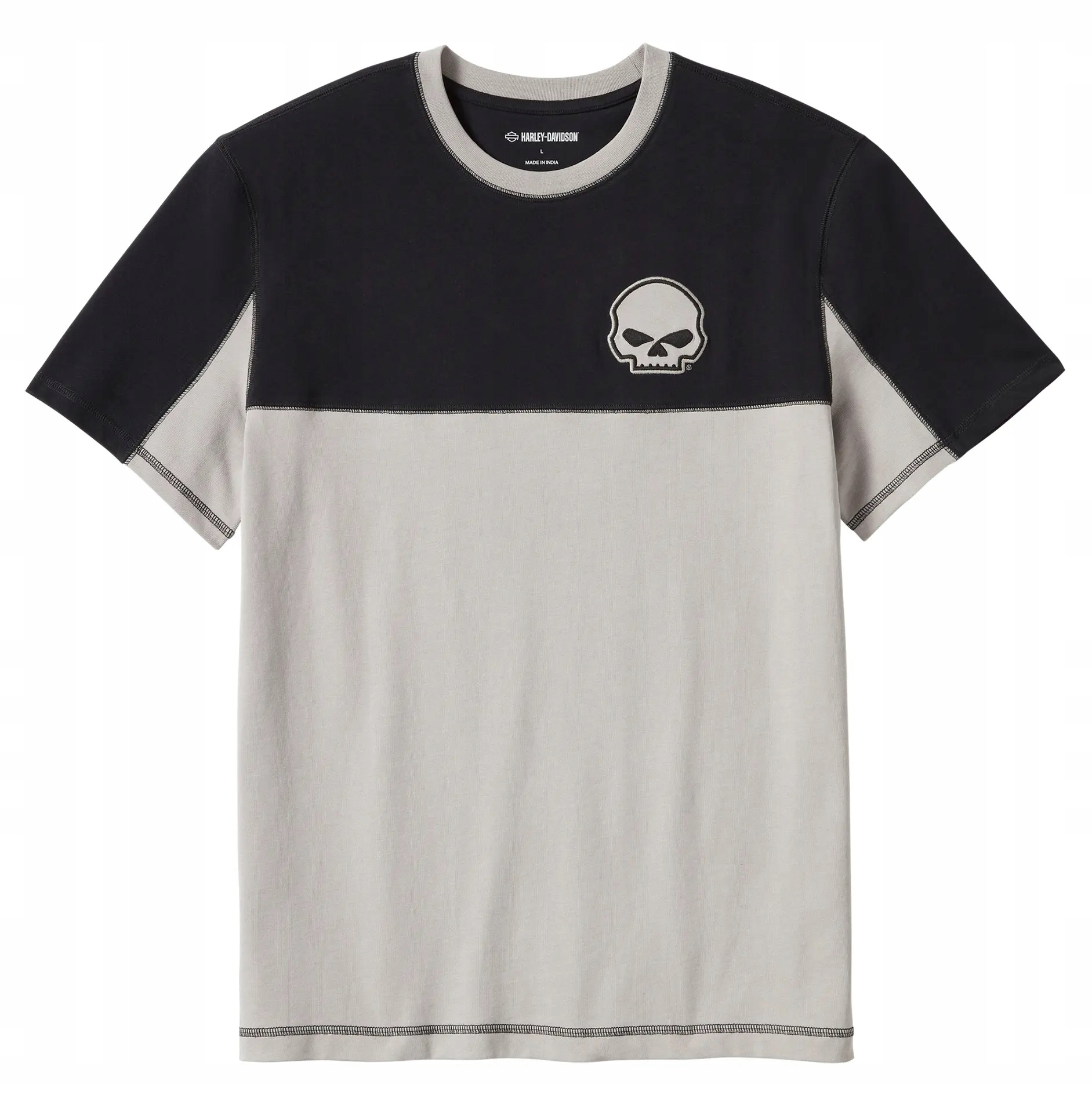 Tričko Harley-Davidson Willie G Skull Colorblock black/grey XXL