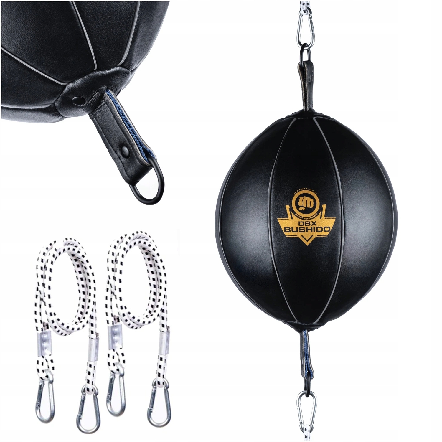 Piłka Refleksowa Bokserska Na Gumach Czarna Gruszka Szybkościowa Bushido