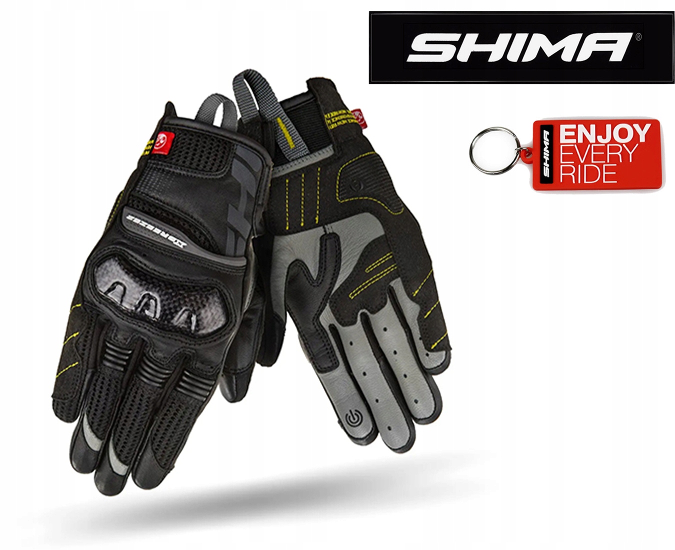 Shima Krótkie Rękawice Motocyklowe Męskie X-breeze 2 Black 2XL Gratisy