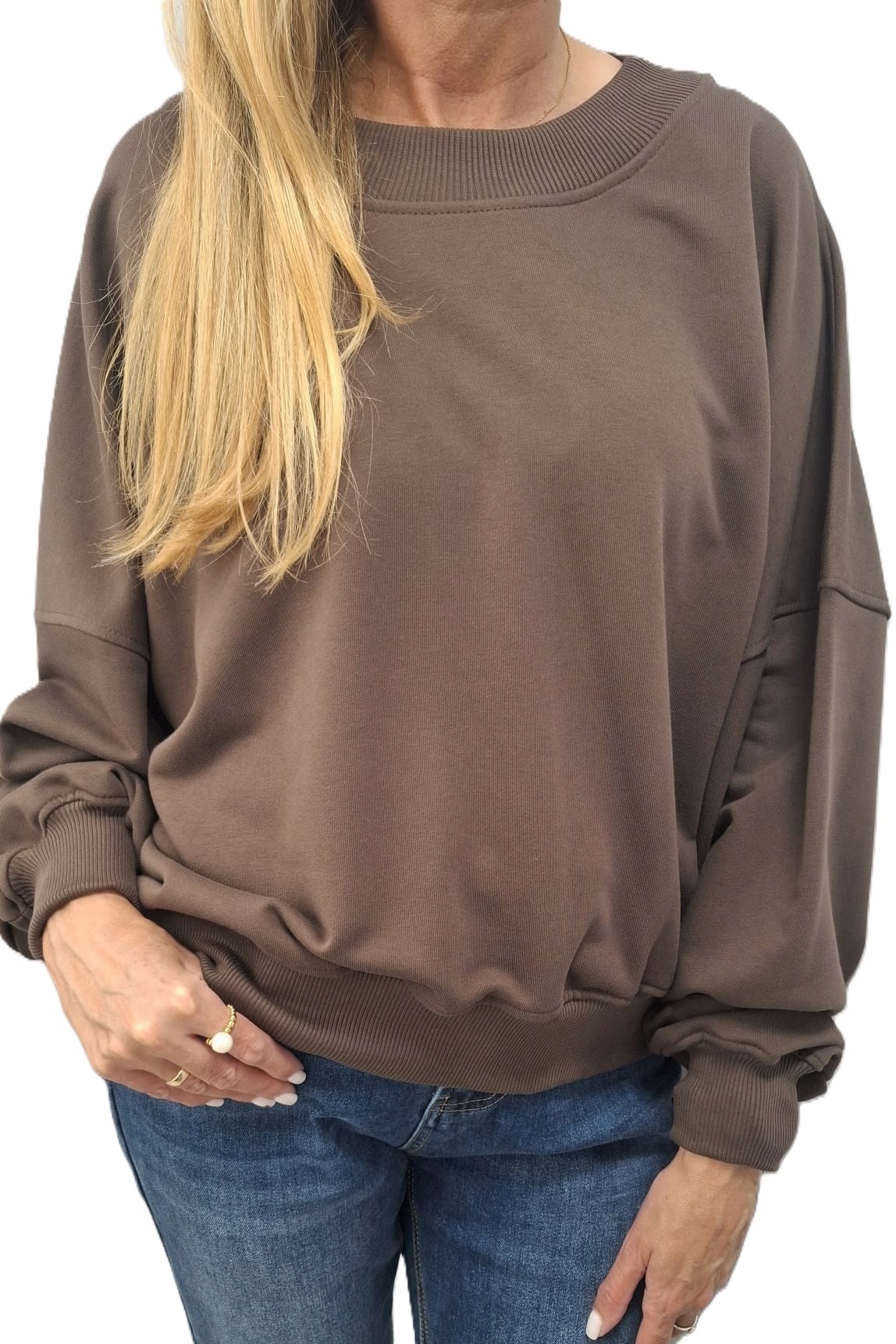 Nooda Tepláková Mikina Oversize Hnědá Uni New