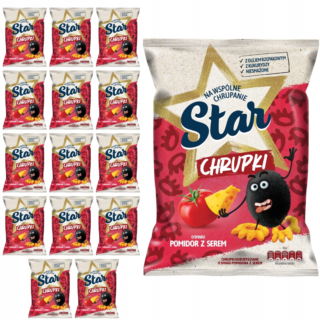 Star křupky s příchutí sýra – rajče 125 g x 14 kusů