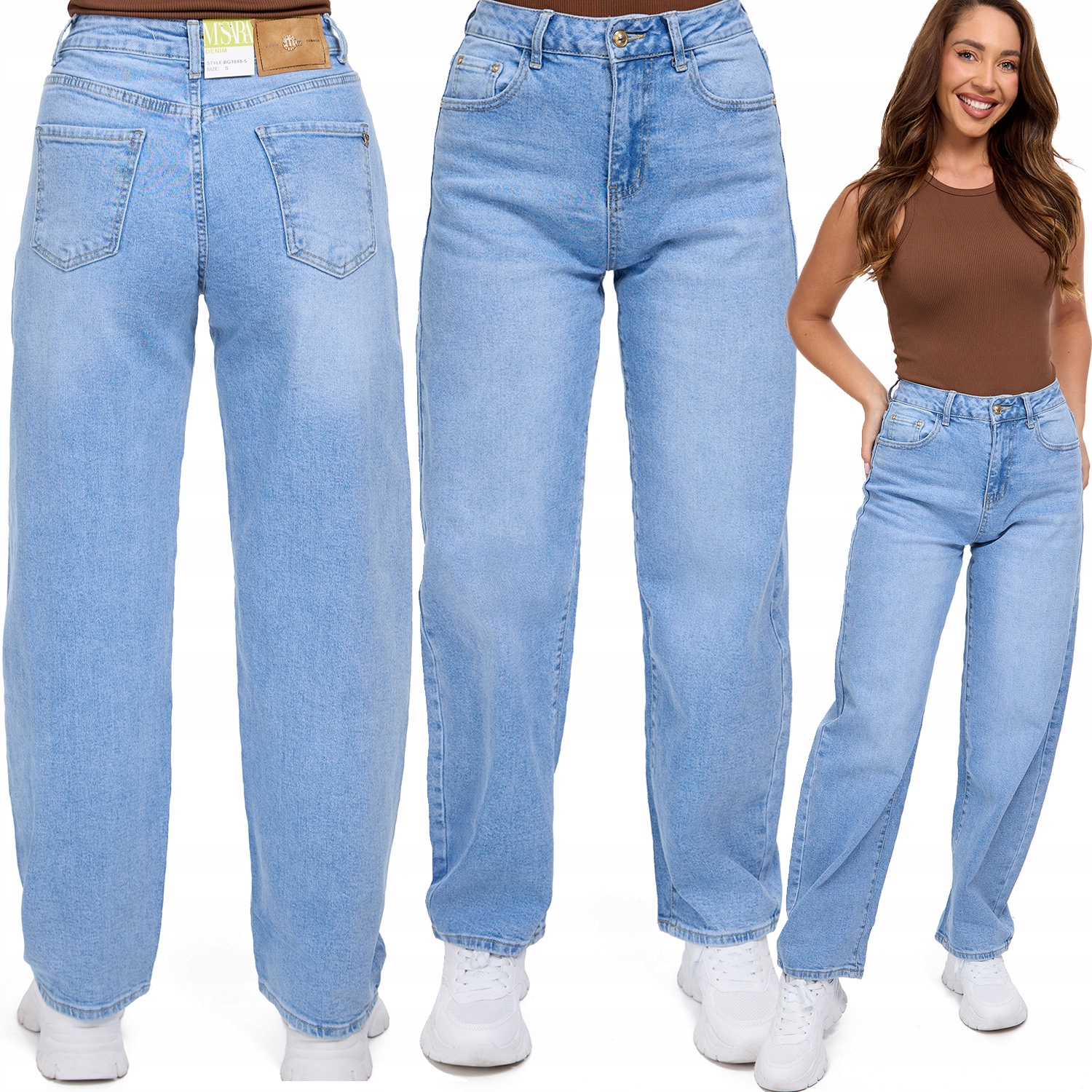 407__Spodnie jeans damskie M.Sara Balloon wysoki stan XXL/44