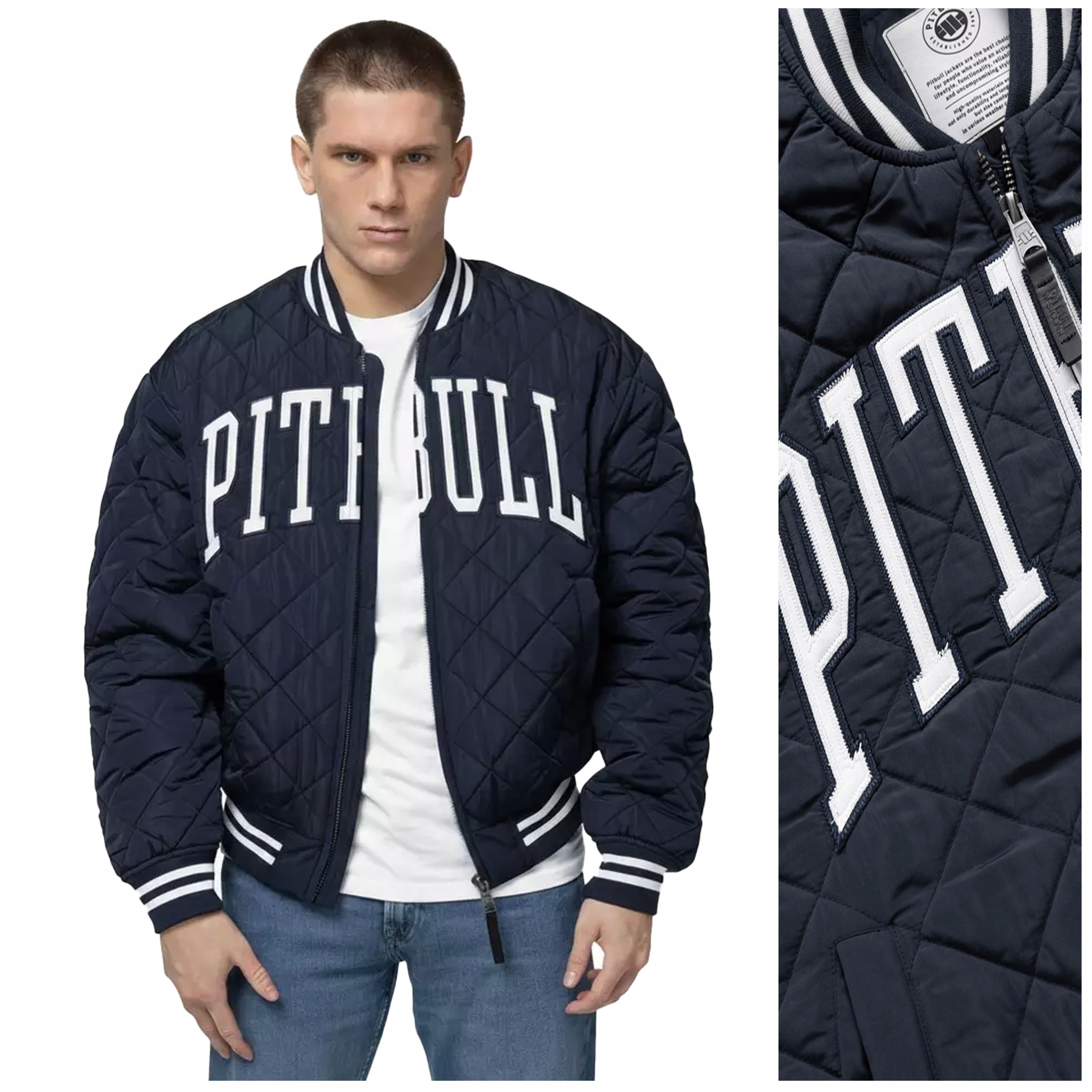 Přechodová baseballová bunda Pit Bull „jupiter“ – vel. L, modrá