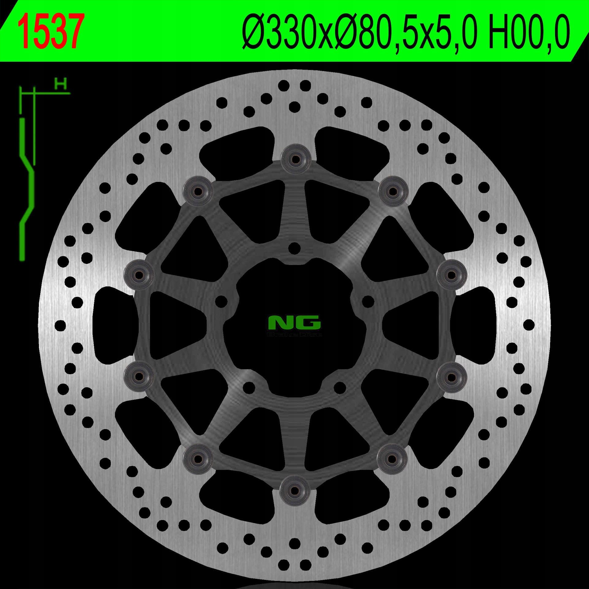 Ng Predný Brzdový Kotúč Kawasaki Zx 10R 16-18 (330X80,5X5) (5X10,5 MM)