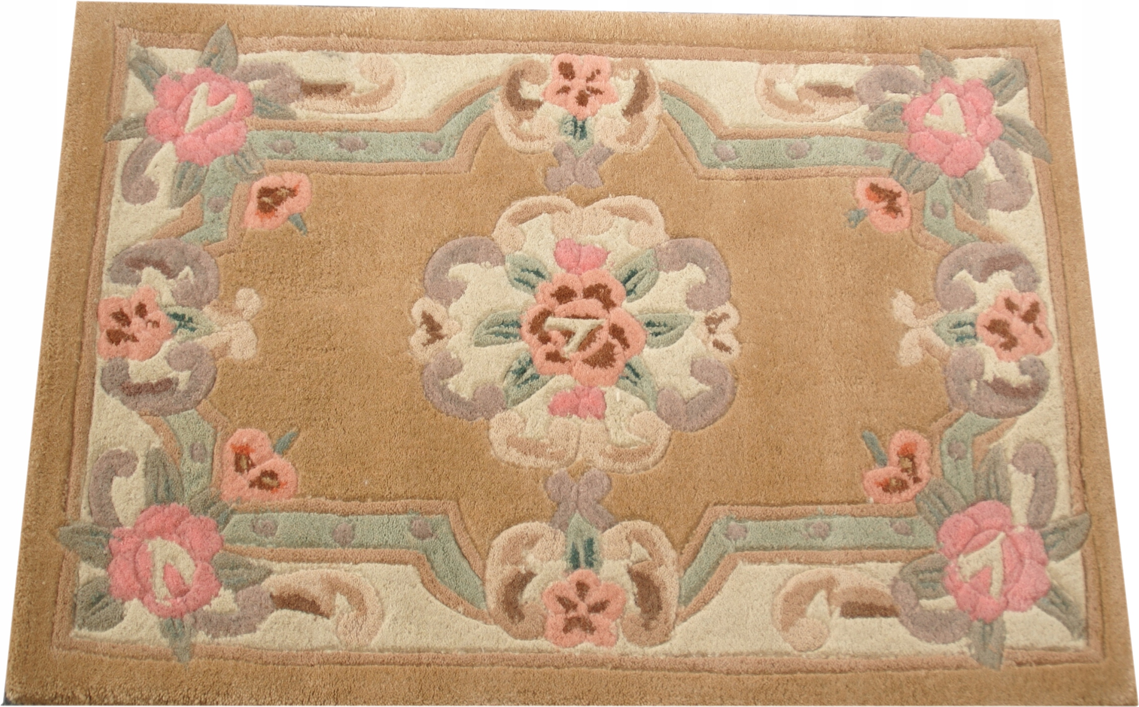 Vlněný koberec Aubusson 60x90 cm béžový