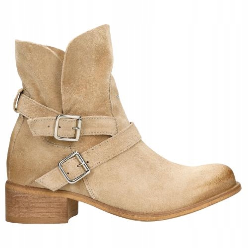 

Buty Wojas Botki damskie skóra beżowe r. 38