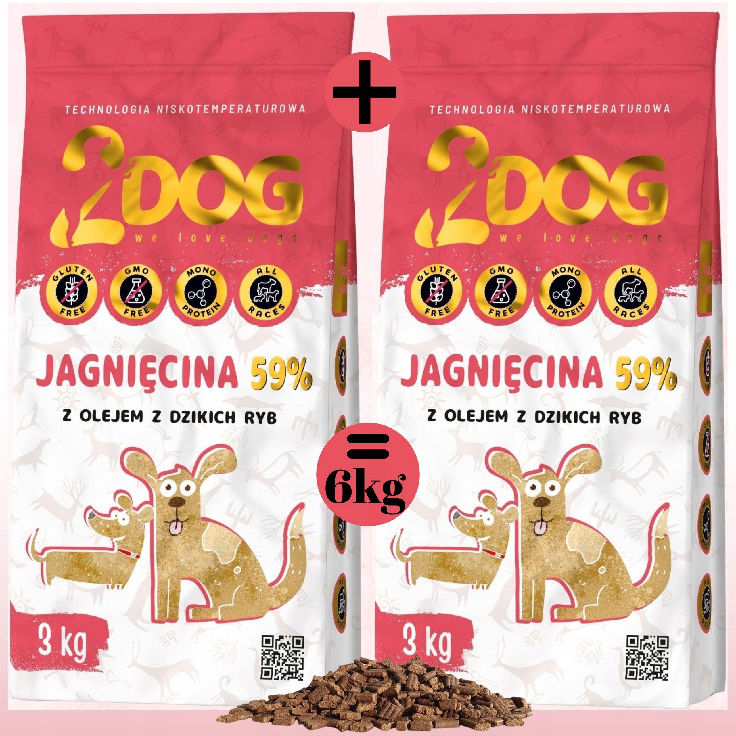 Levně Suché Krmivo Pro Psa 2 dog Jehněčí 6 kg Za Studena Lisované Hypoalergenní Mono