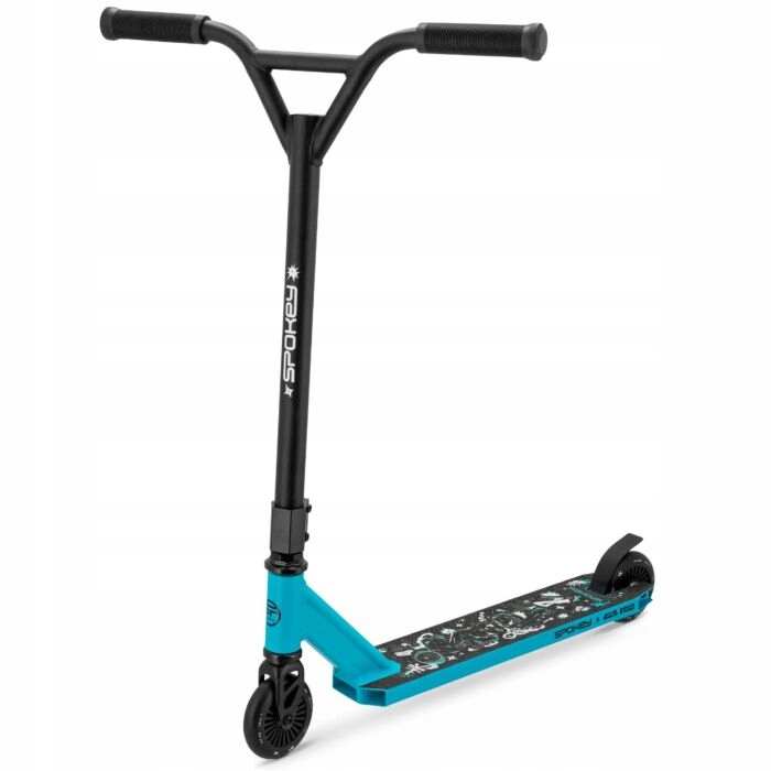 Freestyle koloběžka Spokey Trippy tyrkysová kolečka 100 mm, zatížení až 100 kg