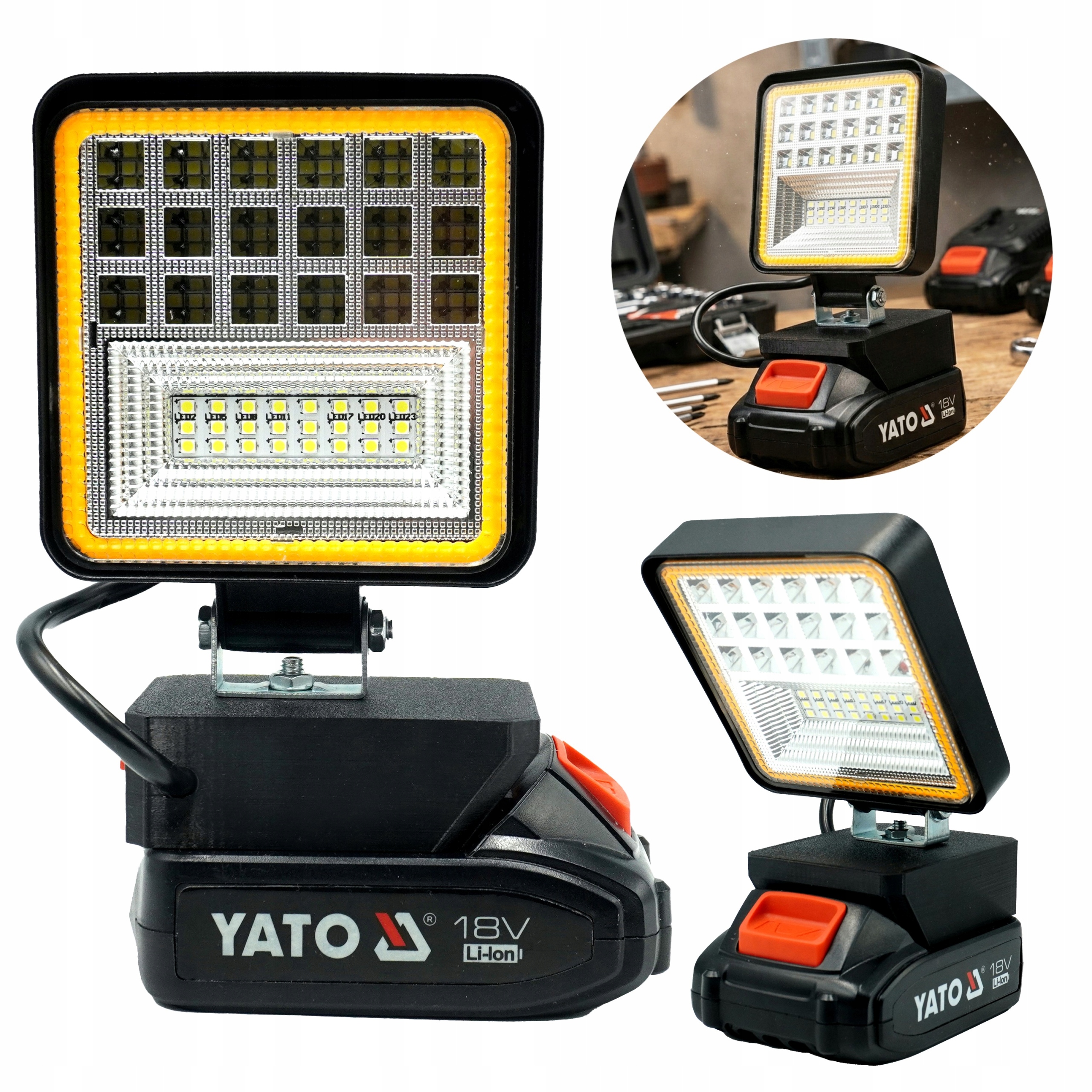 Mocna Lampa Robocza Led 18V do Yato Vander 126W Akumulatorowa Halogen
