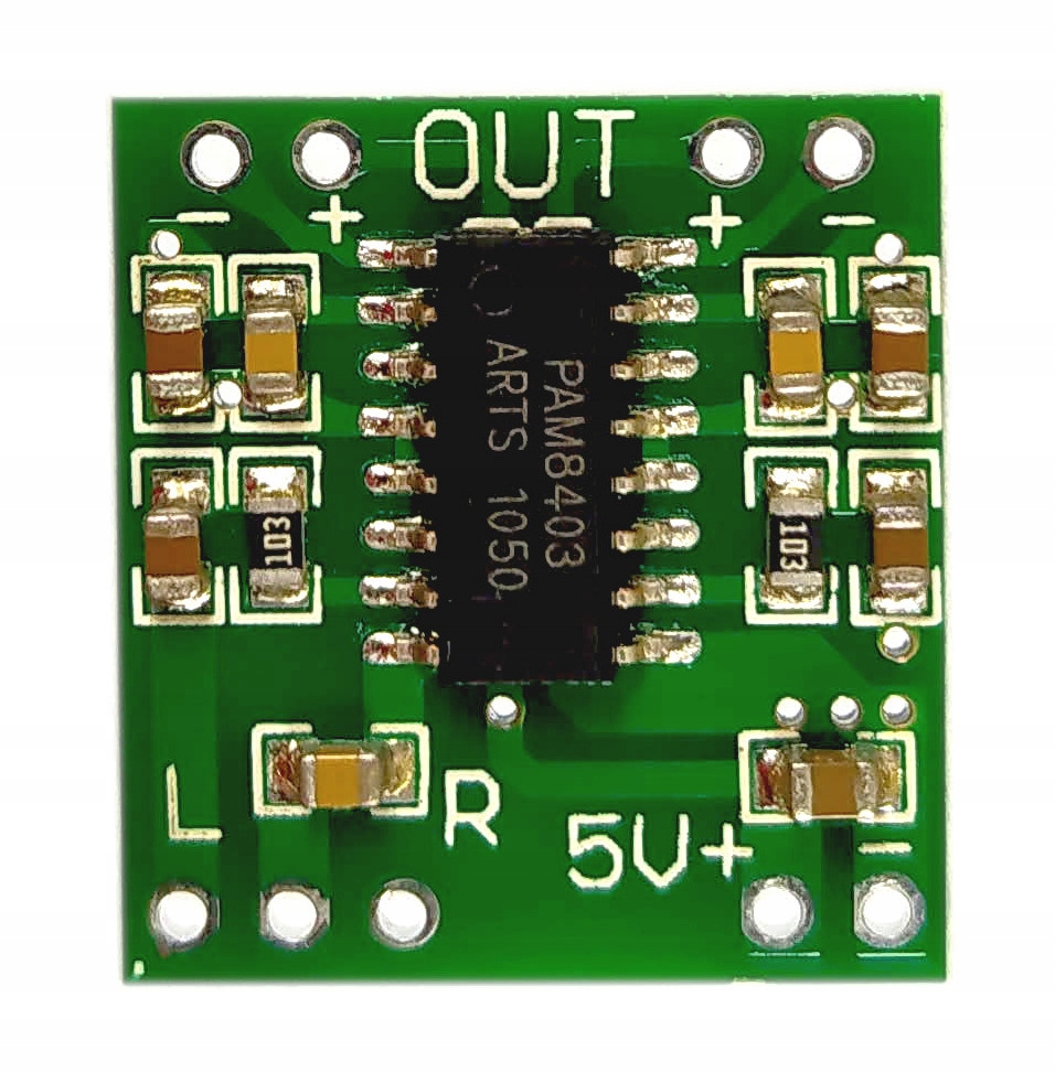 Moduł mini wzmacniacz audio 2x3W 5V PAM8403 Rodzaj wzmacniacz