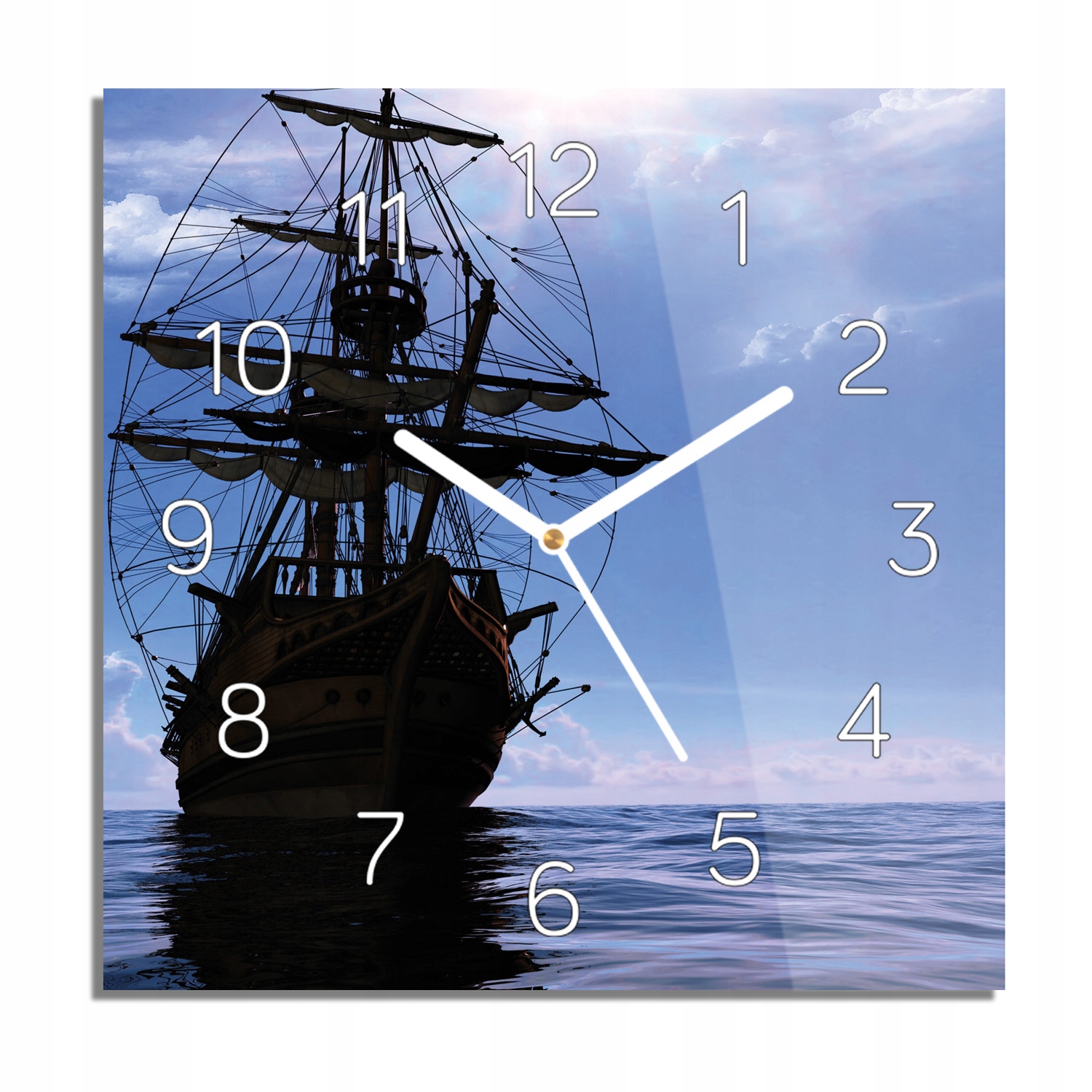 

Statek morze niebo zegar szklany ścienny 30x30