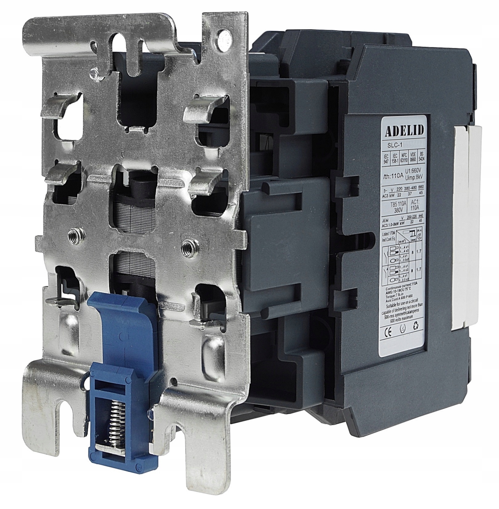 STYCZNIK LC1 D95F7 45kW 95A cewka 110V AC Kod producenta SLC-1 MOCY WŁĄCZNIK LC1D95F7 110V NO NC