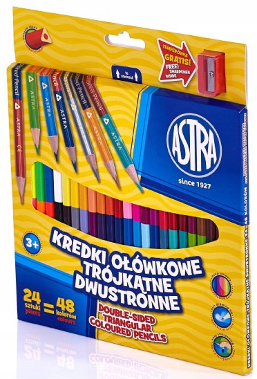

Dwustronne Kredki Ołówkowe 24/48 Kolorów Astra