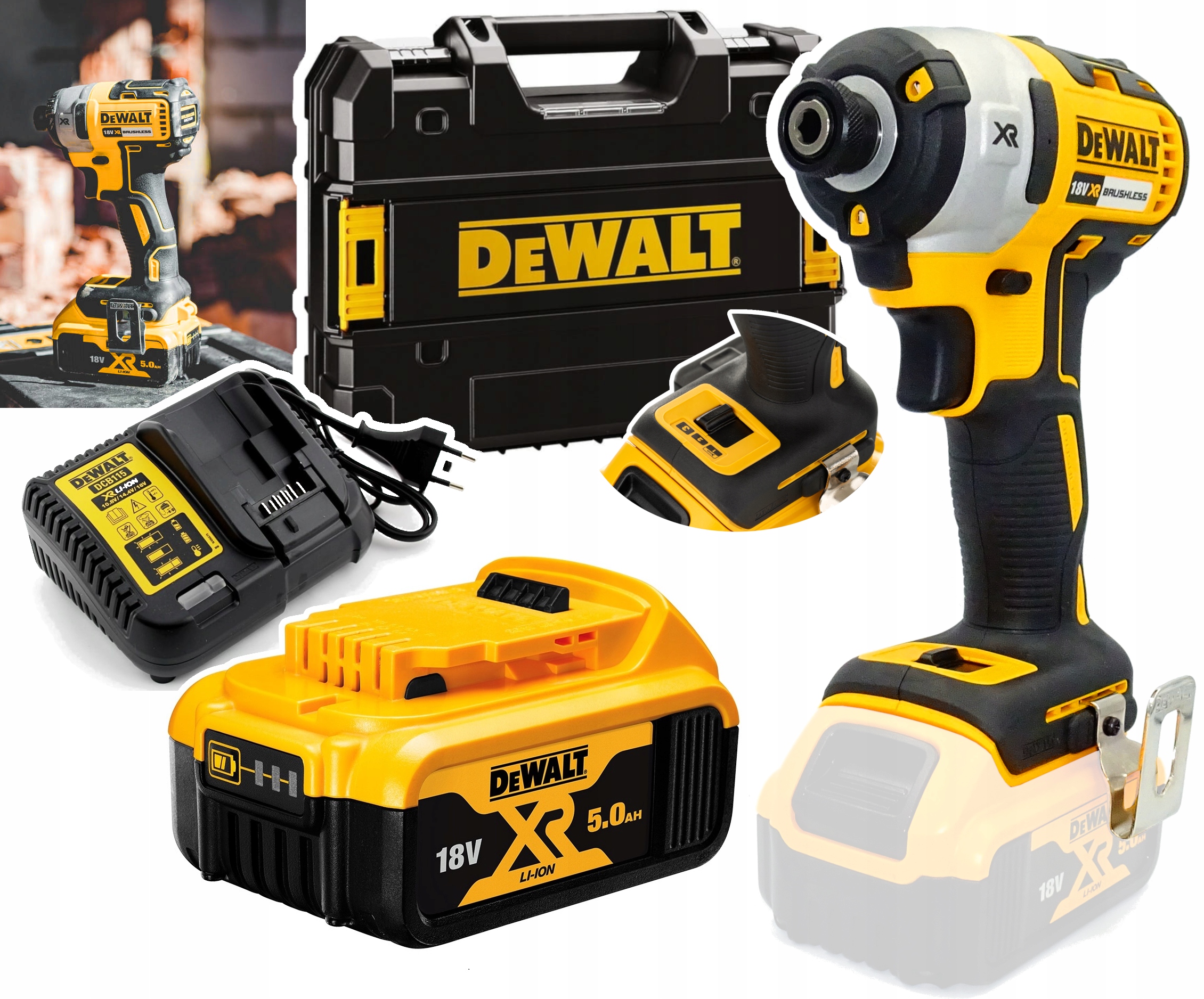 DeWalt DCF887P1 Zakrętarka udarowa 205Nm 18V Klucz