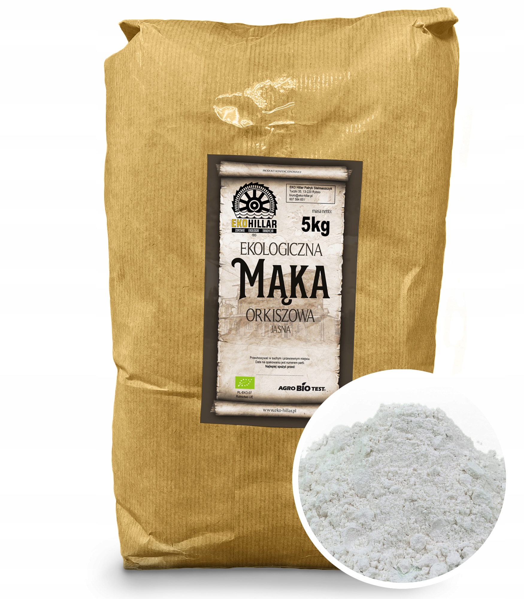 Ekologiczna Mąka Orkiszowa Jasna 5 Kg Bio