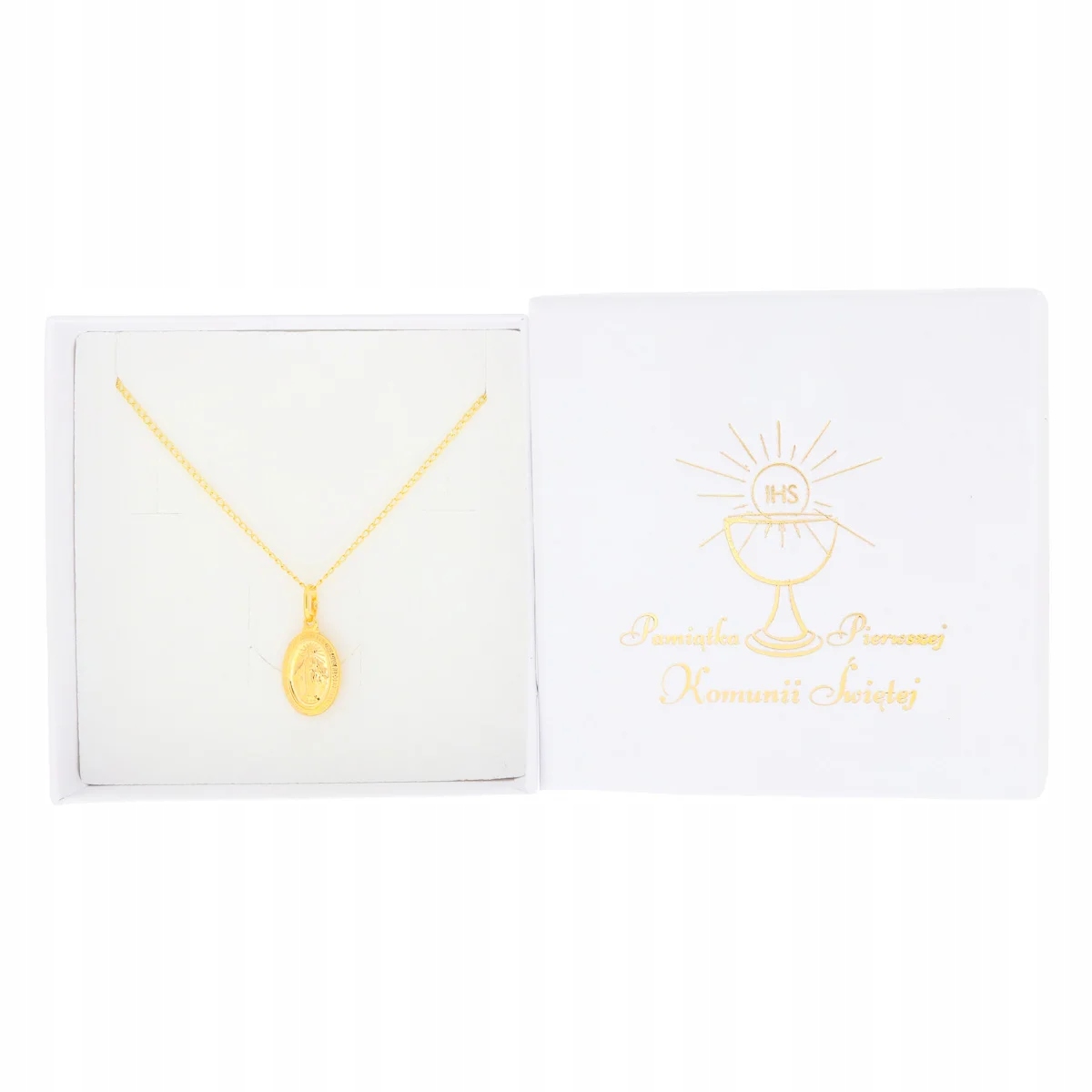 Złoty Komplet łańcuszek pancerka + medalik pr. 333 Marka Jubiler Monika
