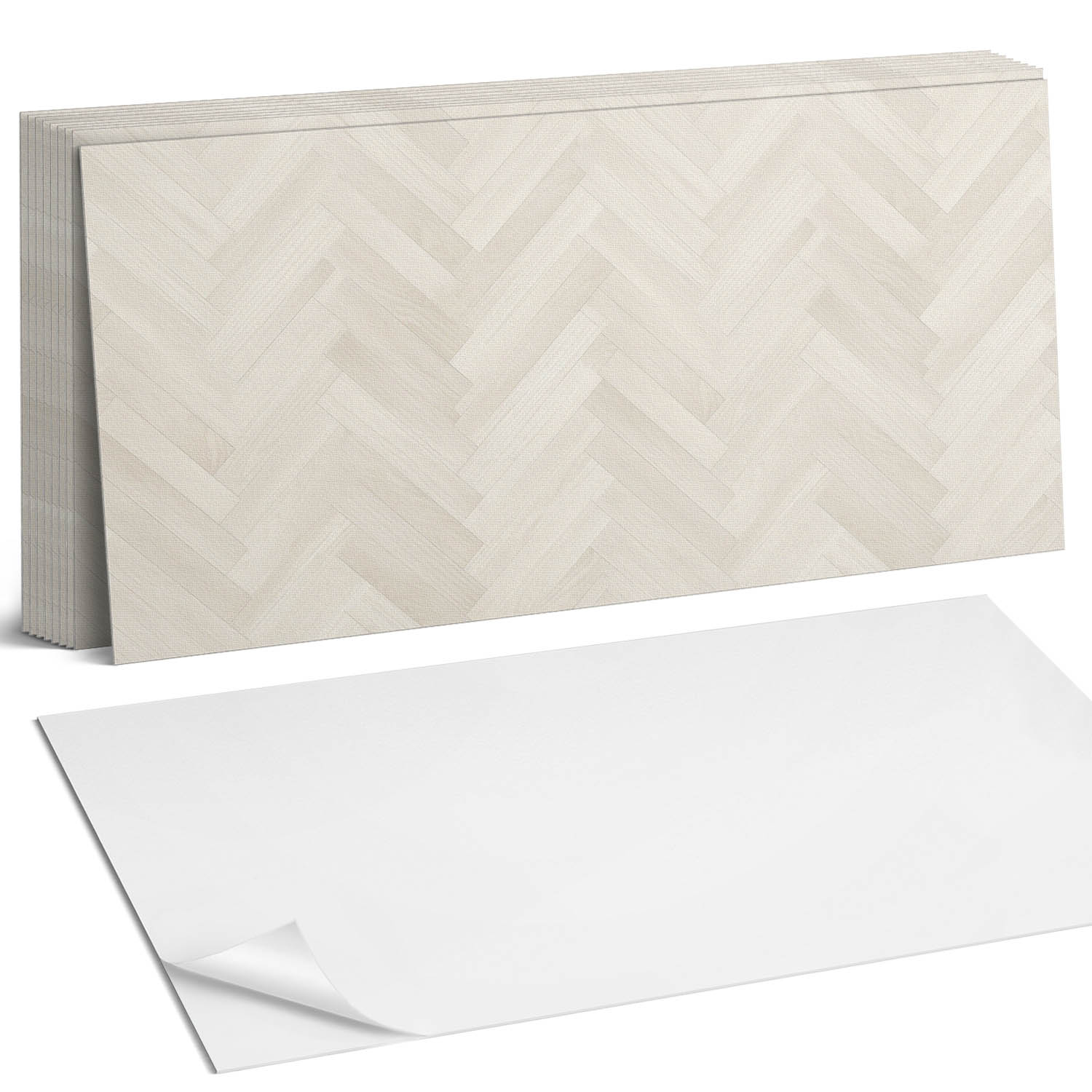 Sada samolepících dlaždic s motivem jedle ve dřevě 10 x 40 x 20 cm