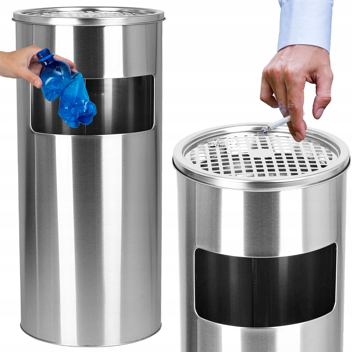 Stojící Popelník Popelník Odpadkový Koš Venkovní Kovový Kbelík