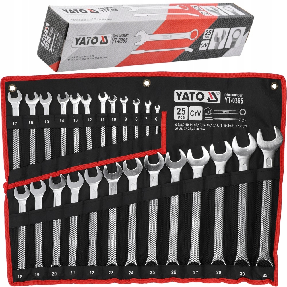 Yato Sada Kľúčov Plachta Očkoploché Kľúče 6-32 mm 25ks YT-0365