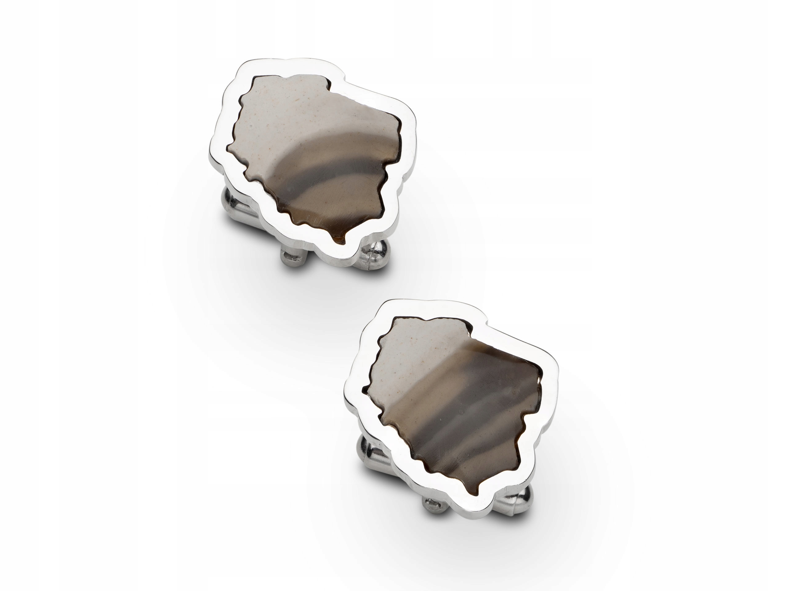 

Spinki do koszuli obrys Polski krzemień pasiasty