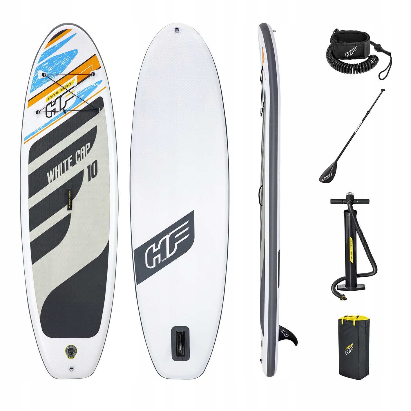 Deska Sup Bestway Hydro-force White Cap 305 X 84CM Regulowane Wiosło 217CM