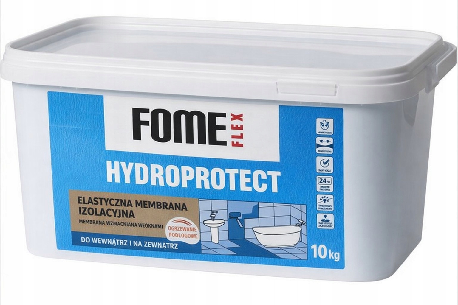 Folia w płynie +włókna hydroizolacja łazienki balkony tarasy 10kg Fome Flex