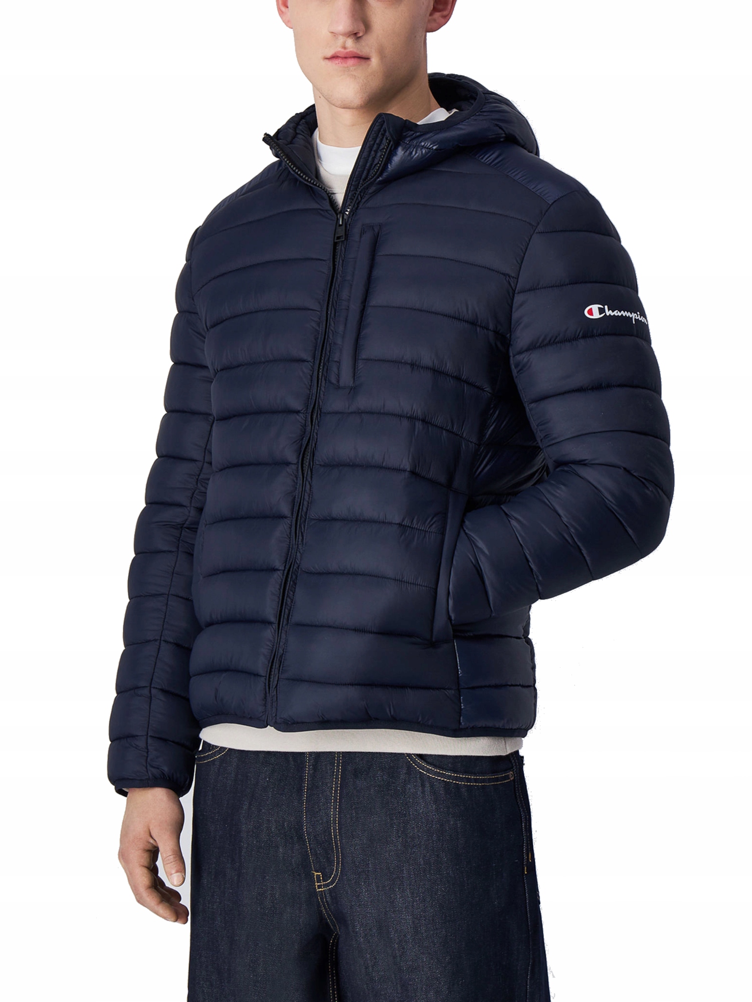Pánská bunda Champion modrá 220340-BS501 zimní péřová na zimu XXL
