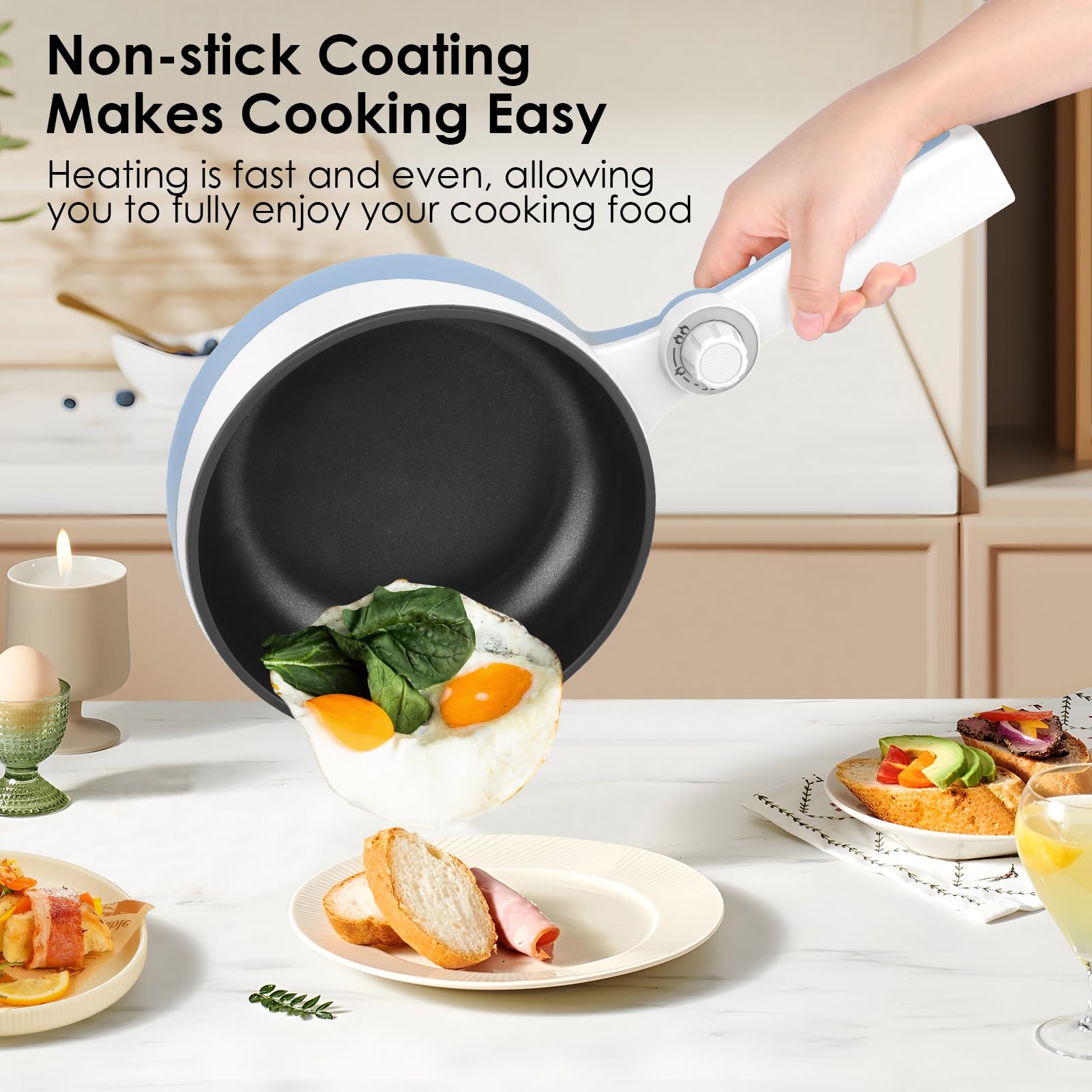 AUDECOOK 1,7L Elektryczny Garnek Przenośny Multicooker — miniatura 5