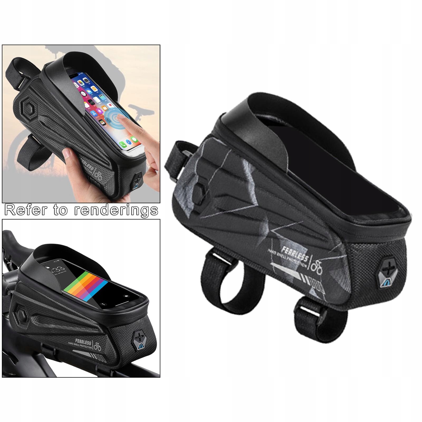 PRZEDNIA RAMA ROWEROWA CZARNO SZARY Szerokość 15 mm