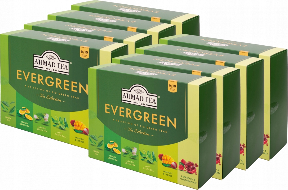 Zestaw herbat zielonych Evergreen Ahmad Tea 60 torebek x8
