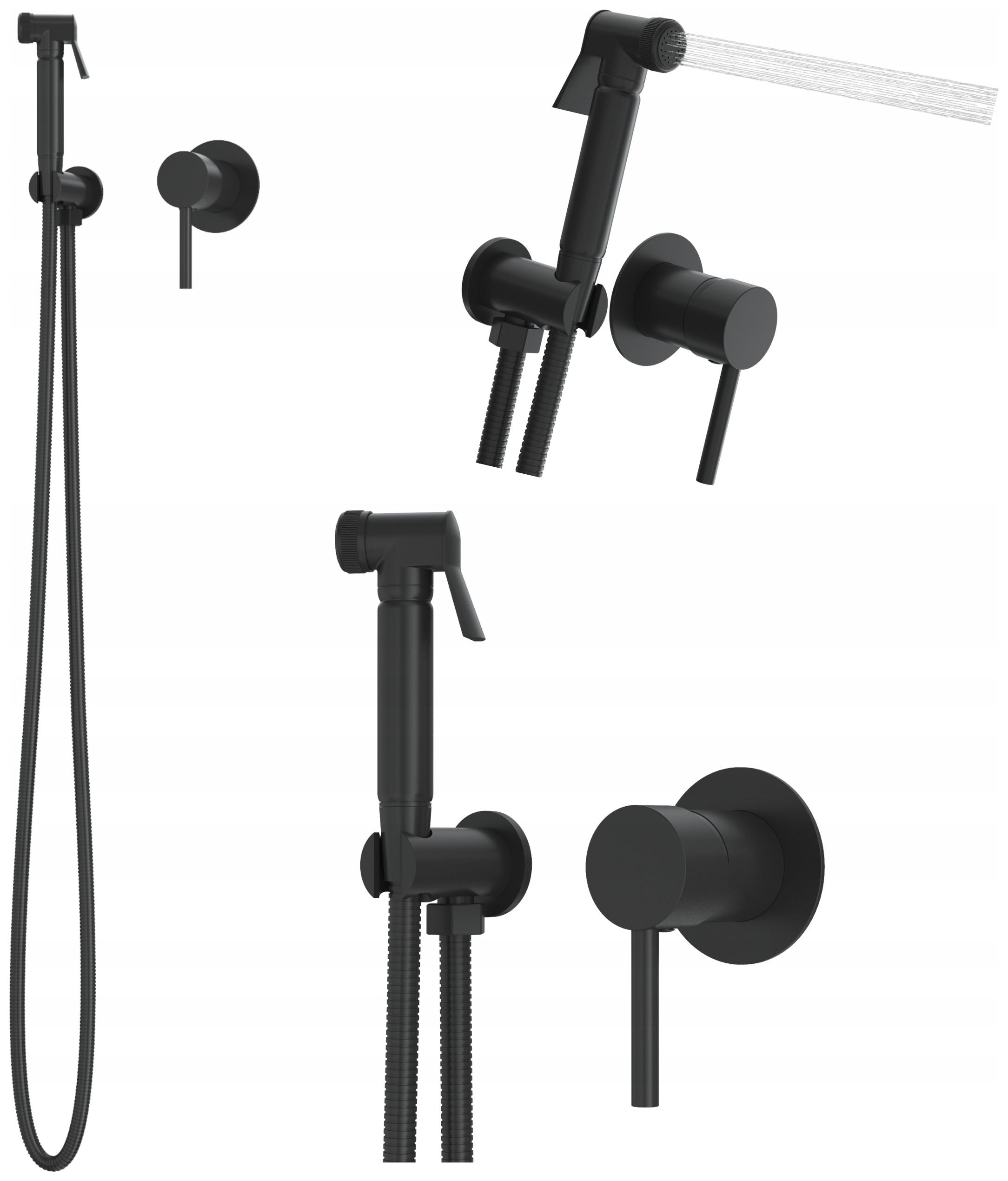 Podomietková Bieliznária Batéria Mosadzná Bidetová Sprcha Kivo Čierna