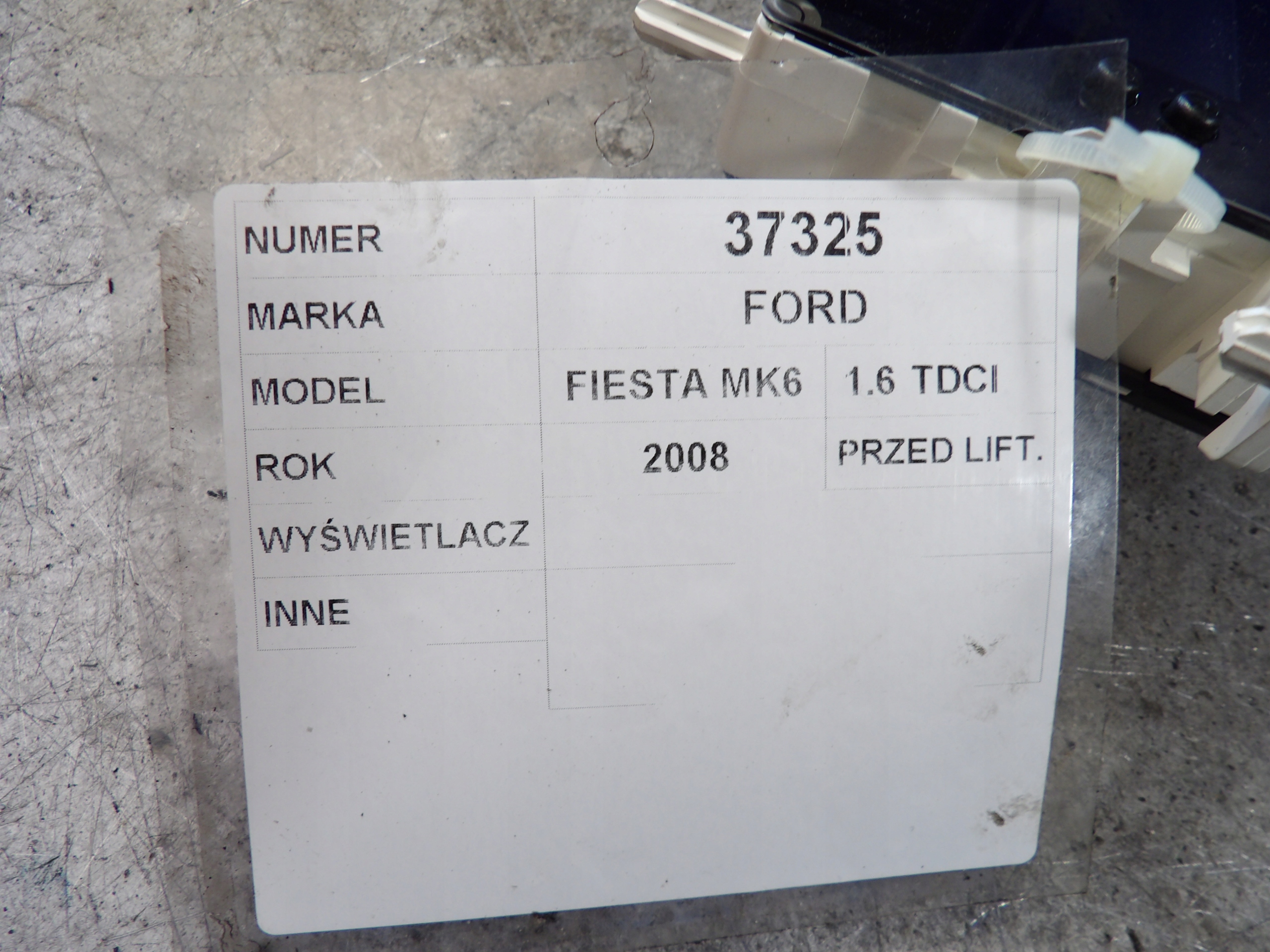 Ford Fiesta MK7 display, clock AA6T-18B955-AA