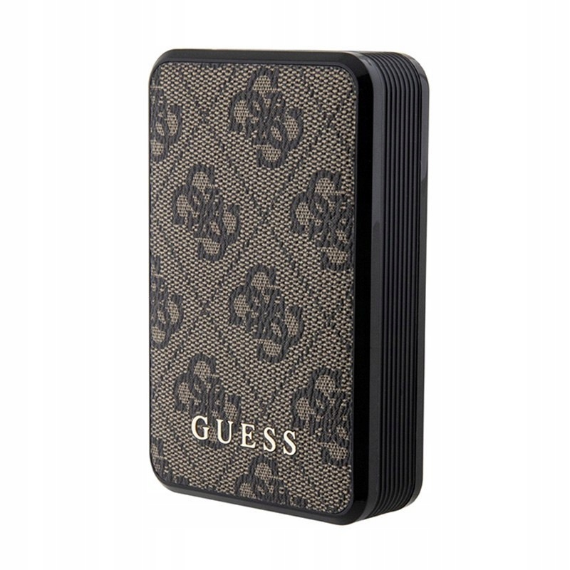 Guess 4G Leather Metal Logo Power Bank 10000 mAh 18W (hnedá)