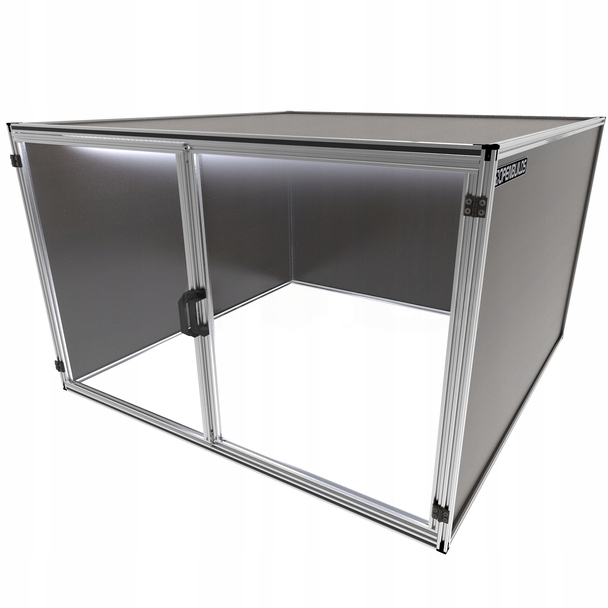 Pouzdro Box 510 V-slot (122x72x76 cm) hliníková konstrukce Stříbrná