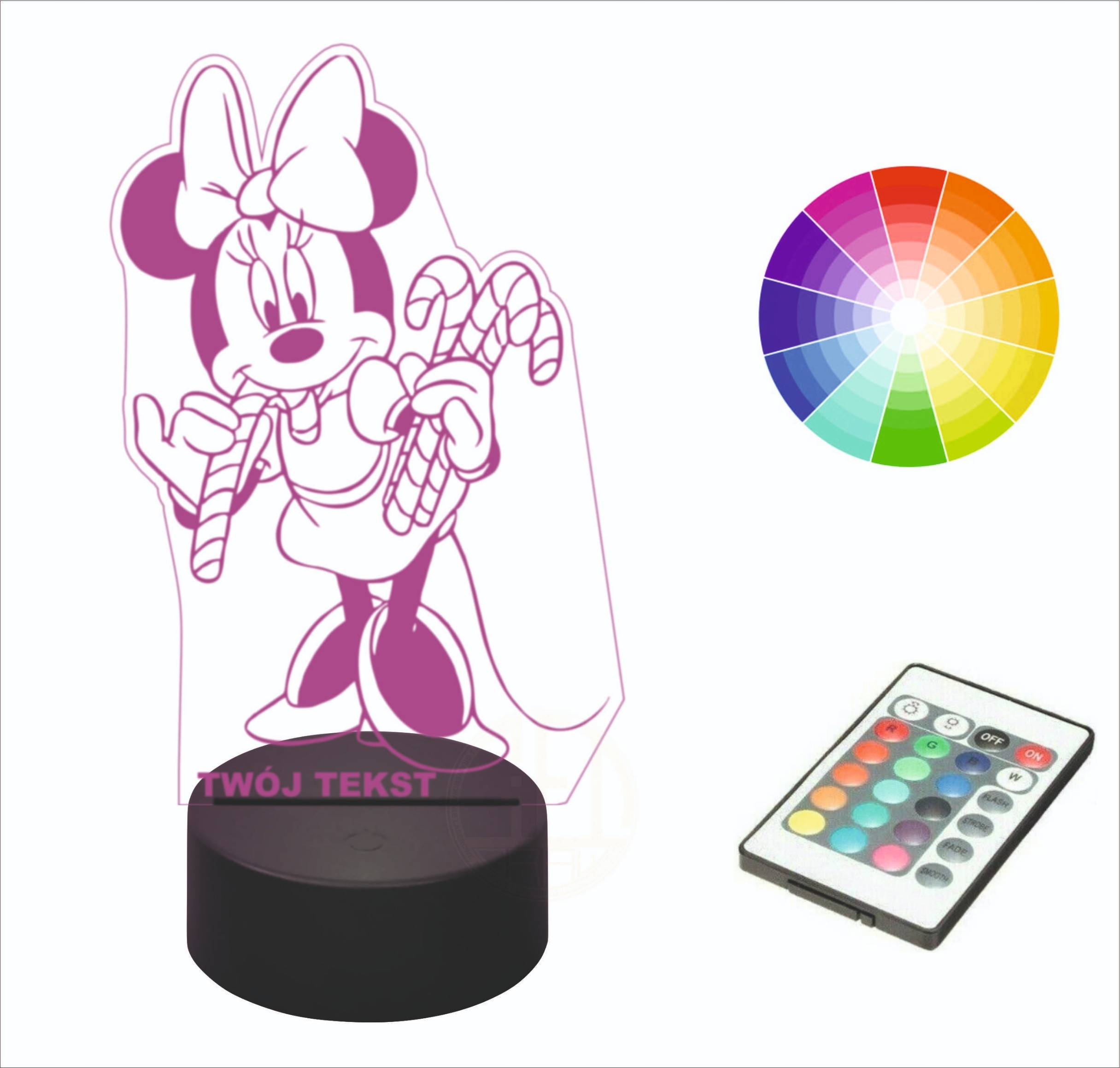 Lampka nocna LED imię grawer myszka MINNIE