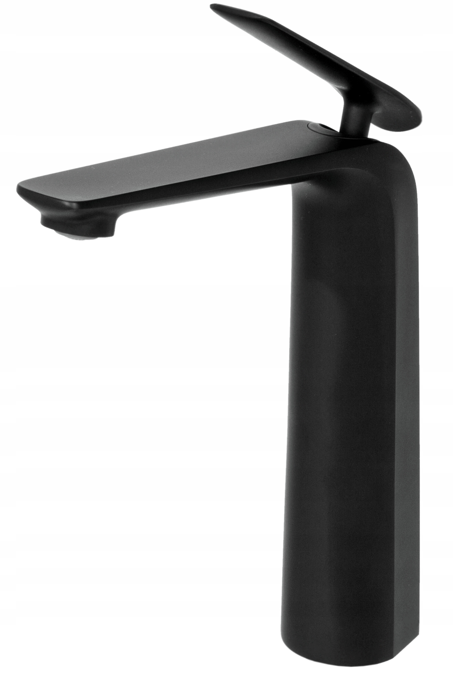 

York Czarna Bateria Umywalkowa Wysoka Nablatowa