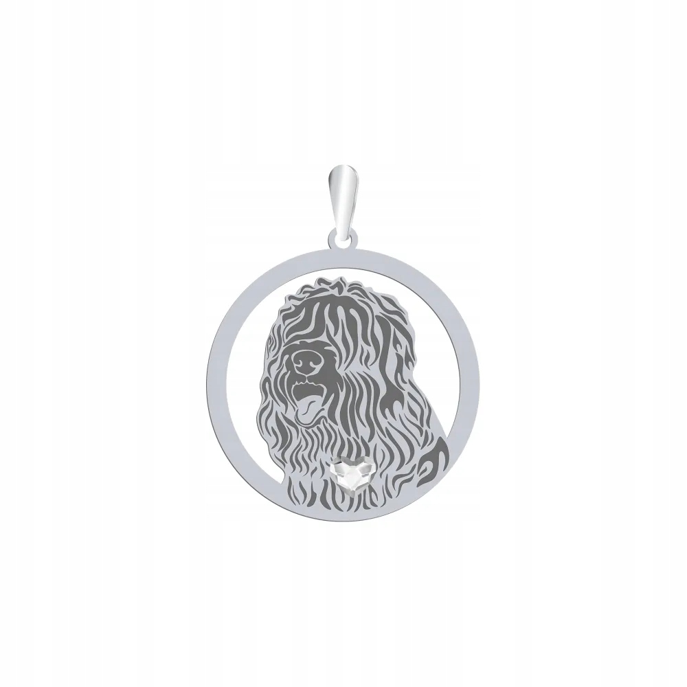 Stříbrný přívěsek s černým ruským teriérem 925 Šperky Gravírování Bonus