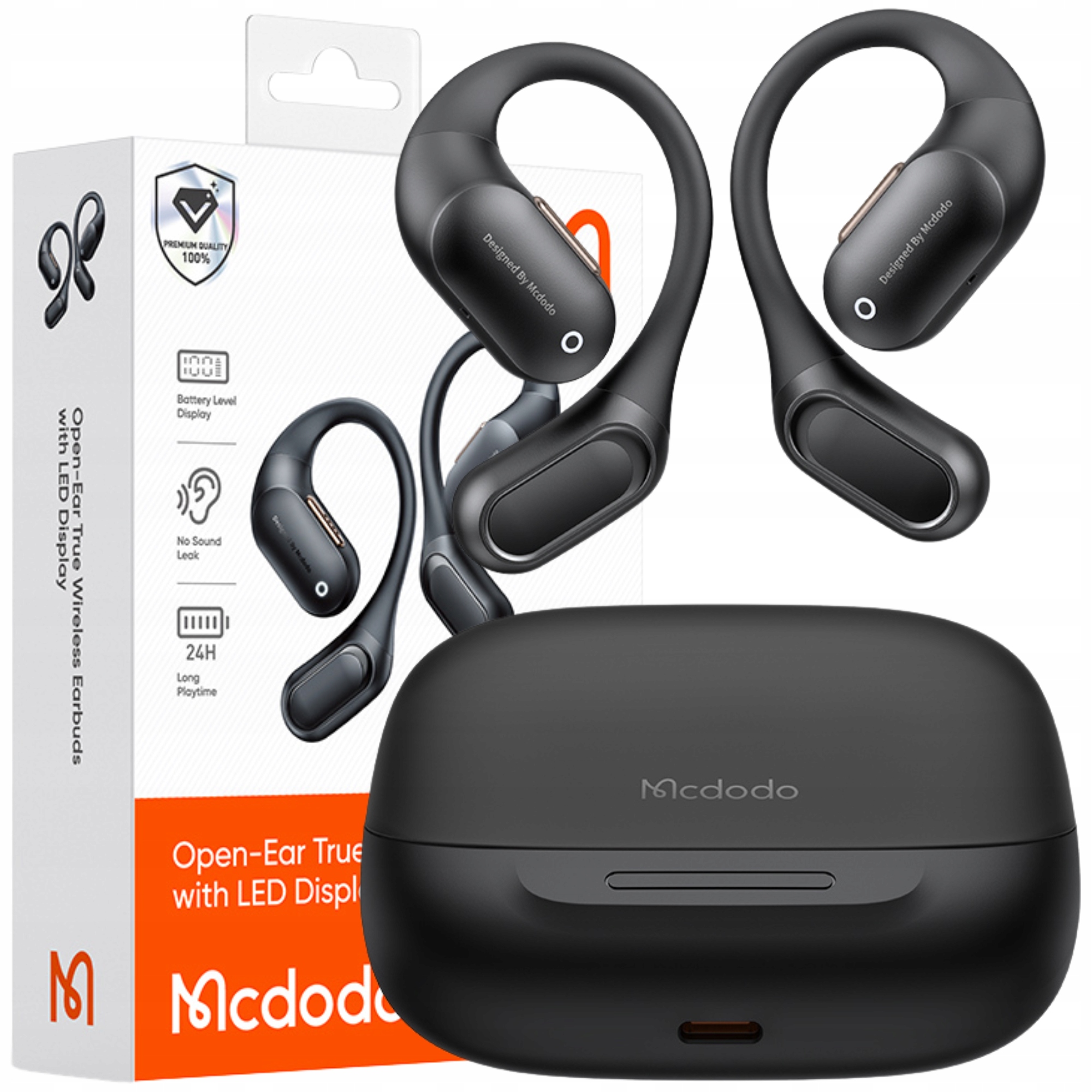 Mcdodo Bezdrátová Sluchátka Do Uší Bluetooth 5.4 S Mikrofonem Pouzdro Clip