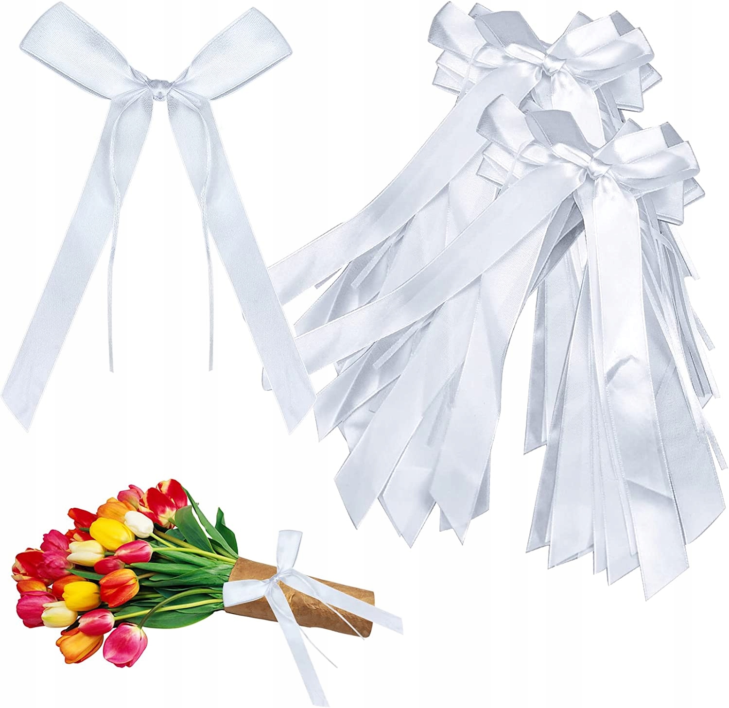 

50x Kokardy Do Dekoracji Samochodu, Ozdoby Na Auto