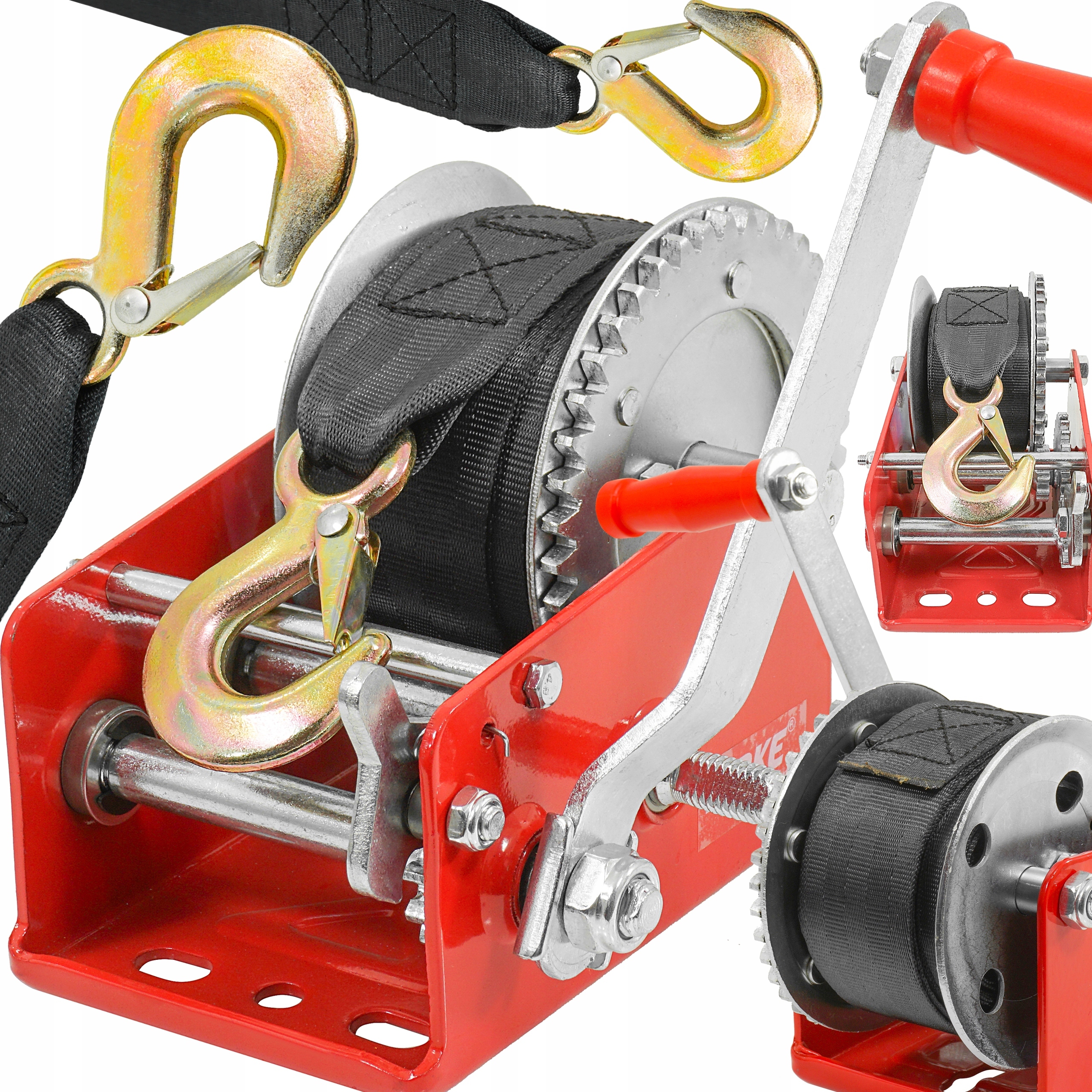 WYCIĄGARKA WCIĄGARKA RĘCZNA KORBOWA TAŚMOWA PASOWA NA KORBĘ 1200kg PAS 10m