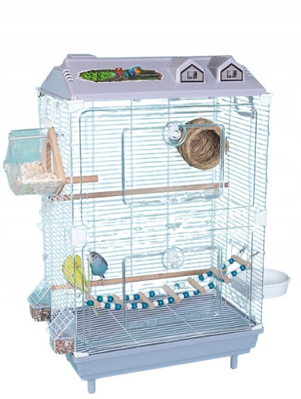 Klec Pro Ptáky Průhledná 47x30x77 cm 8 Prvků Šedá