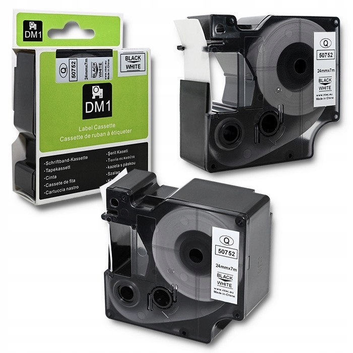 Taśma DYMO D1 Qoltec 53713, 53718, 24mm x 7m, Biała/Czarny - Profesjonalna Producent Qoltec